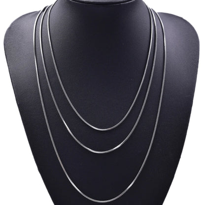 Stainless Steel Snake Chain Necklace – 45/50/60/70cm Vintage Unisex Jewelry for Men & Women