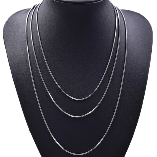 Stainless Steel Snake Chain Necklace – 45/50/60/70cm Vintage Unisex Jewelry for Men & Women