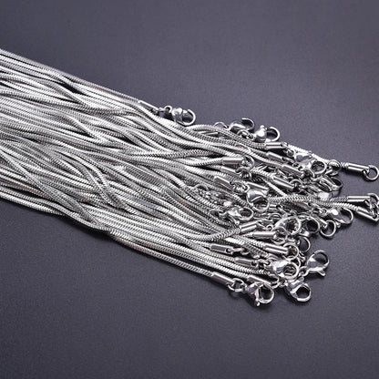 Stainless Steel Snake Chain Necklace – 45/50/60/70cm Vintage Unisex Jewelry for Men & Women