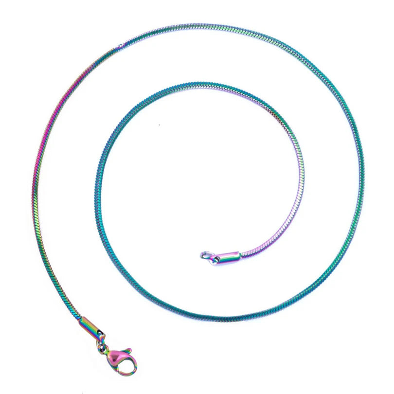 Stainless Steel Snake Chain Necklace – 45/50/60/70cm Vintage Unisex Jewelry for Men & Women